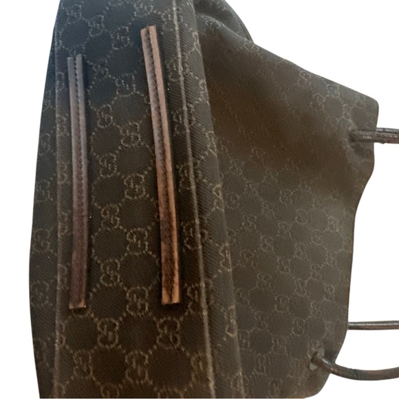 Gucci Dark chocolate brown Denim Monogram Shoulder Bag - Picture 6 of 12